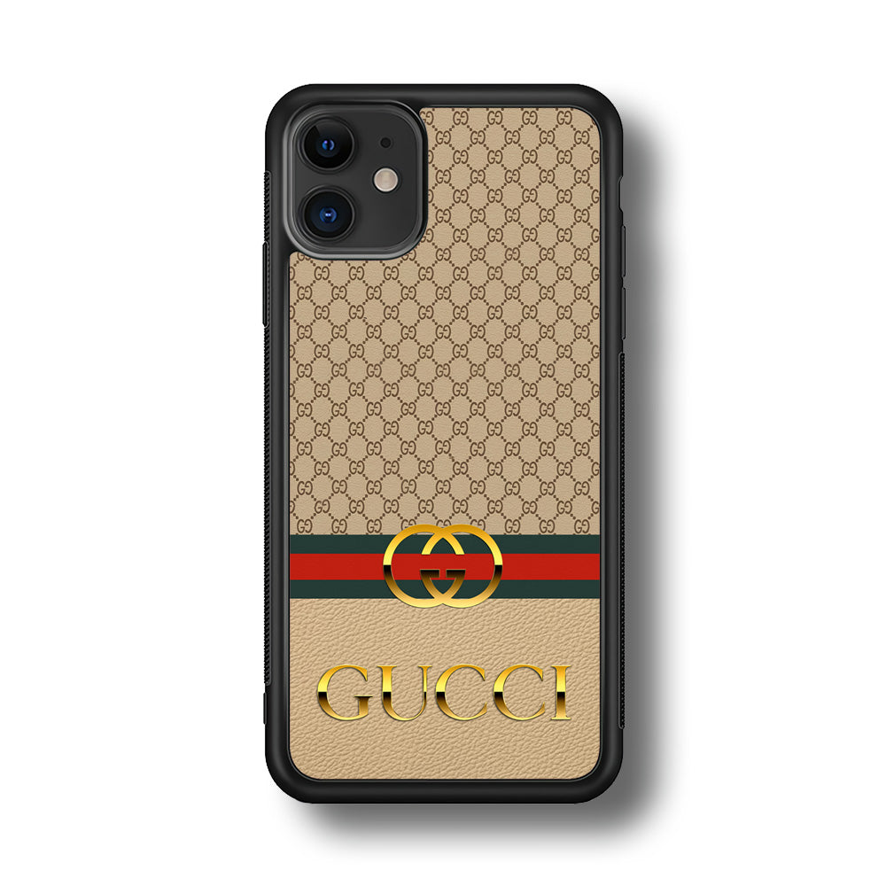 Gucci Gold Clasp iPhone 11 Case-Rubber Black (2D Case)-Oxvistore