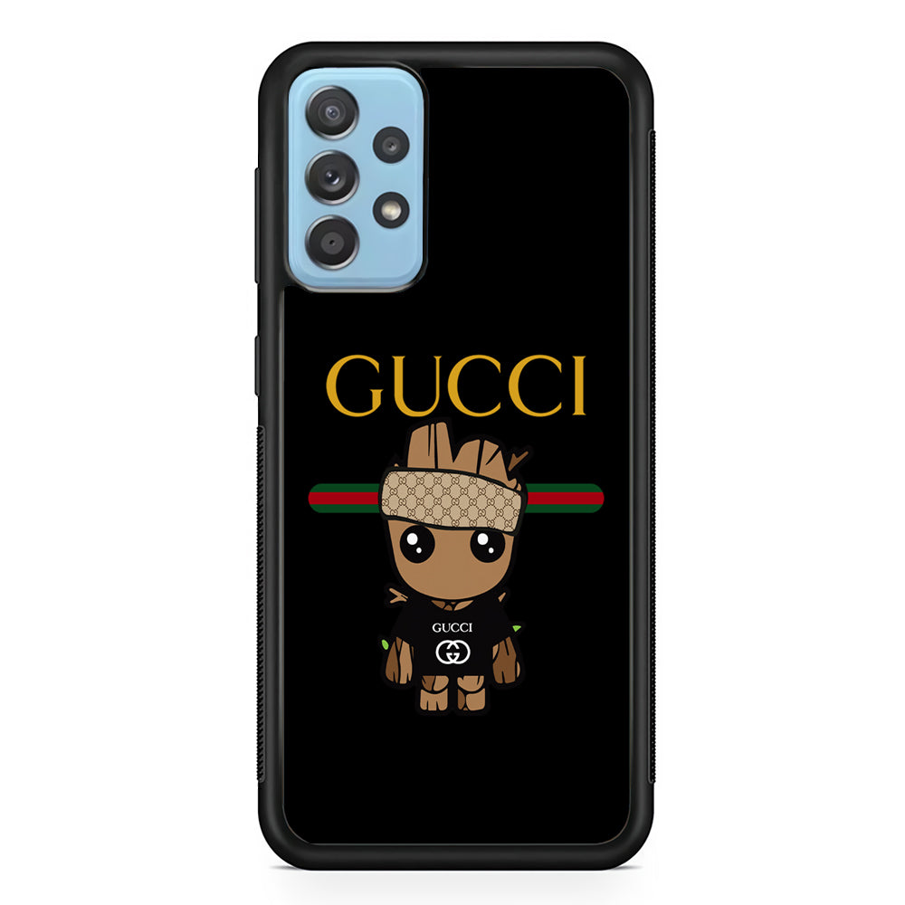 Gucci Groot Dope Samsung Galaxy A72 Case-Rubber Black (2D Case)-Oxvistore