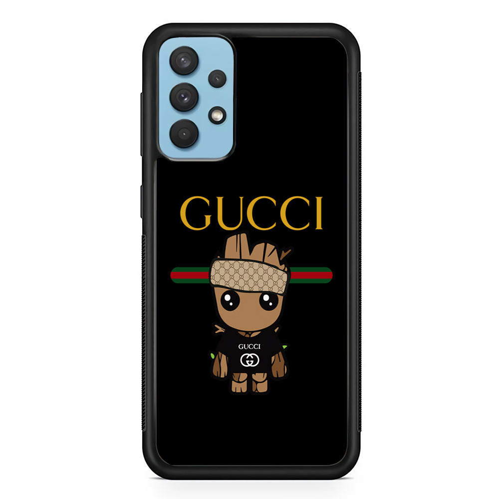Gucci Groot Dope Samsung Galaxy A32 Case-Rubber Black (2D Case)-Oxvistore