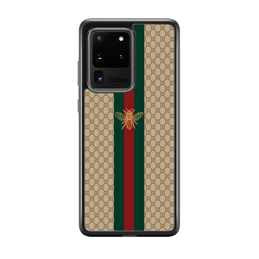 Gucci Latte Wall Stripe Bee Logo Samsung Galaxy S20 Ultra Case-Oxvistore