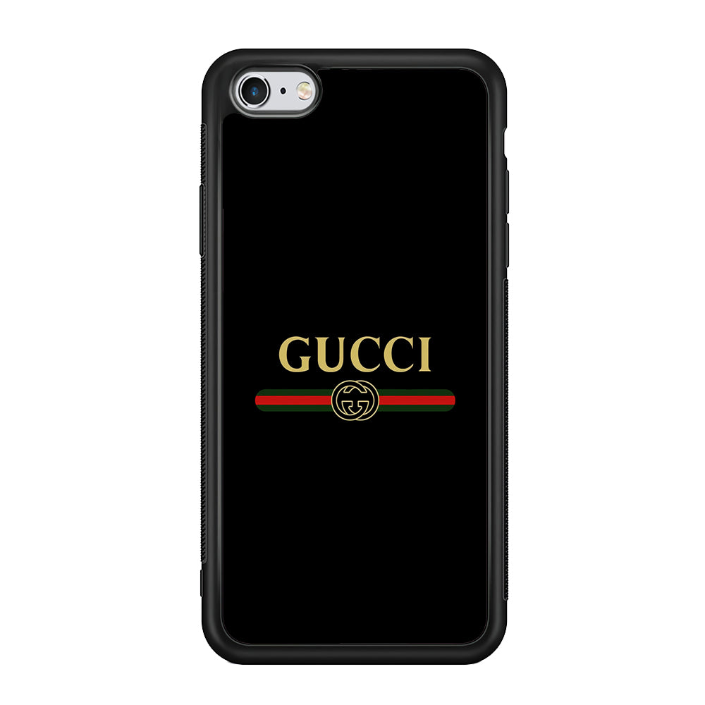 Gucci Logo Black iPhone 6 Plus | 6s Plus Case-Rubber Black (2D Case)-Oxvistore