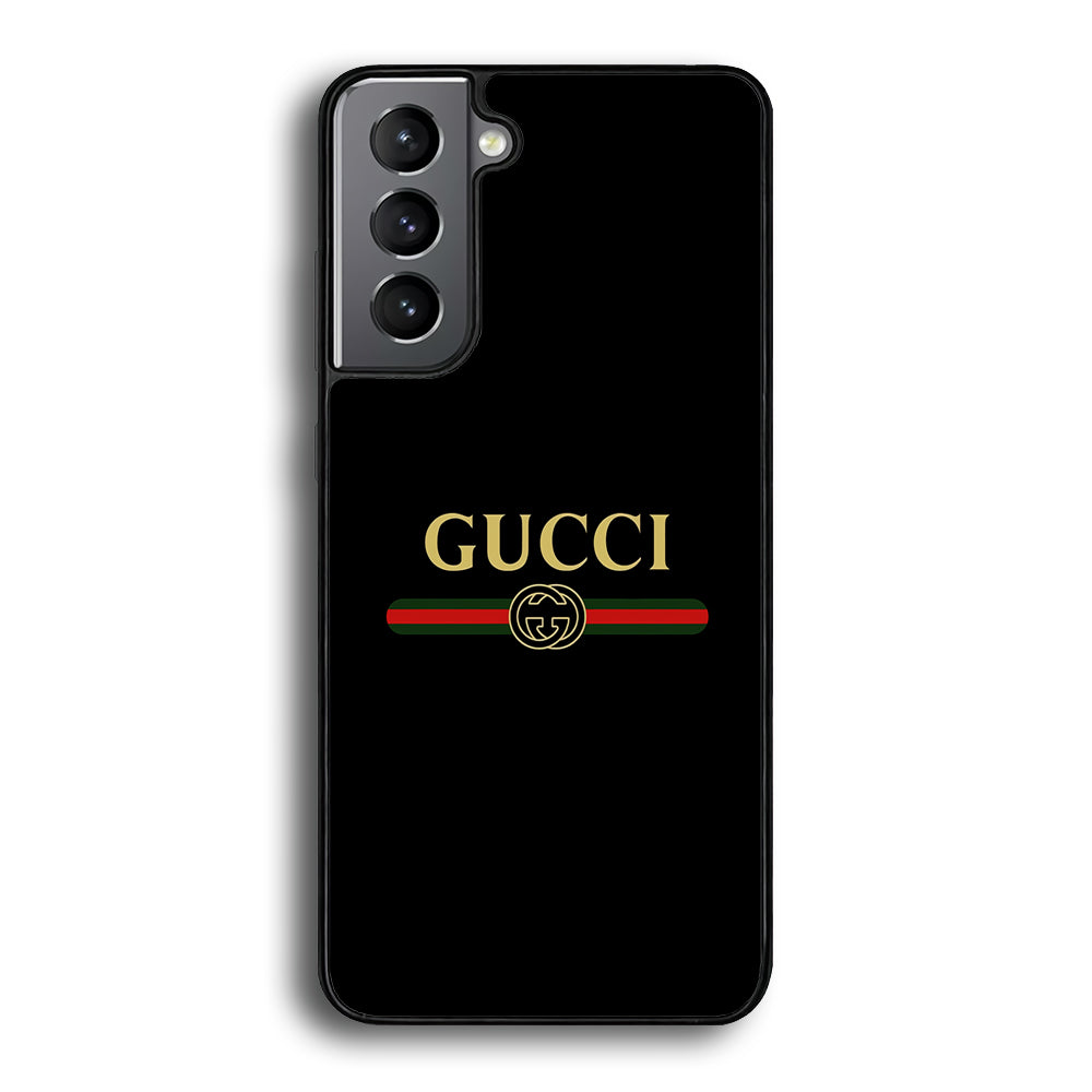 Gucci Logo Black Samsung Galaxy S23 Case-Rubber Black (2D Case)-Oxvistore