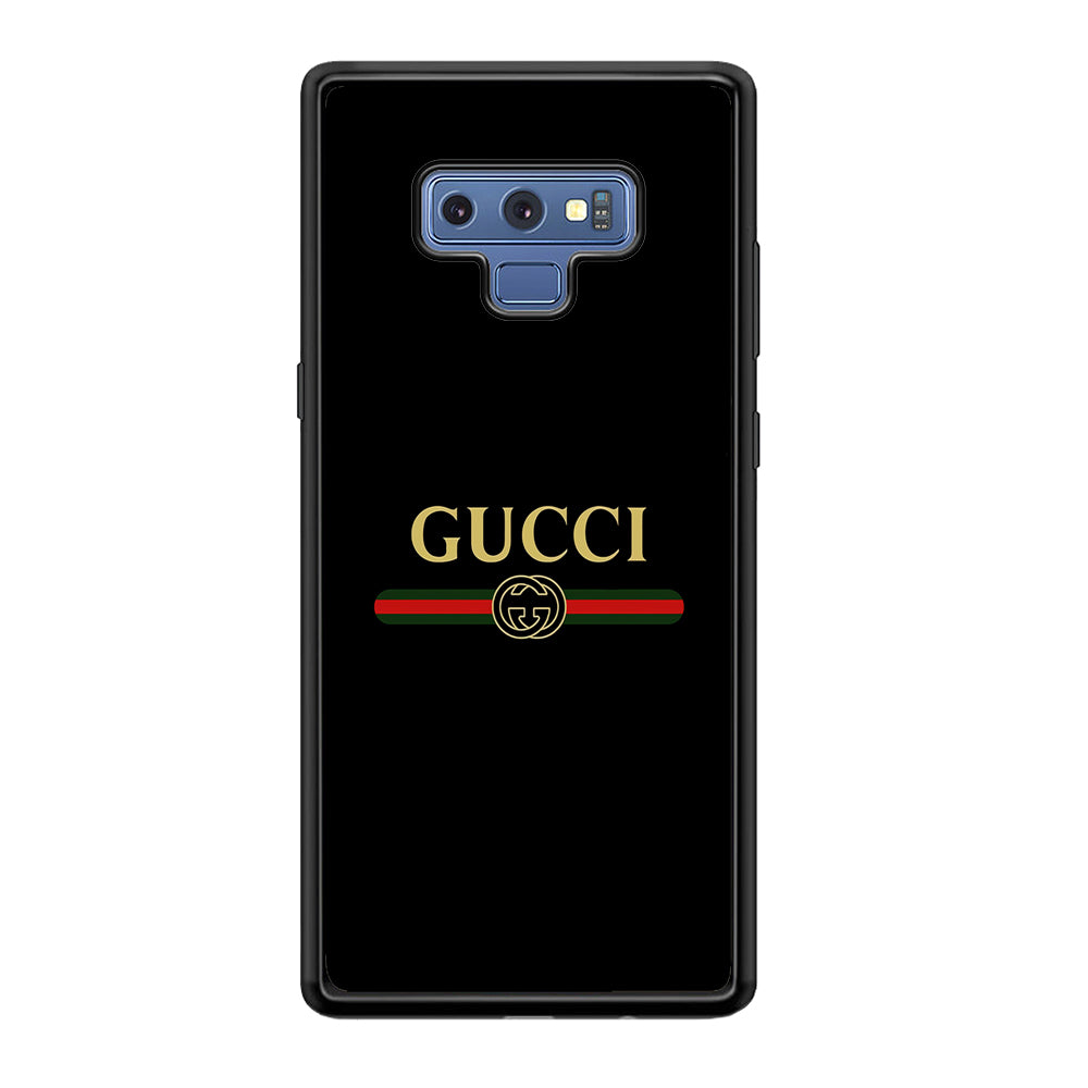 Gucci Logo Black Samsung Galaxy Note 9 Case-Rubber Black (2D Case)-Oxvistore