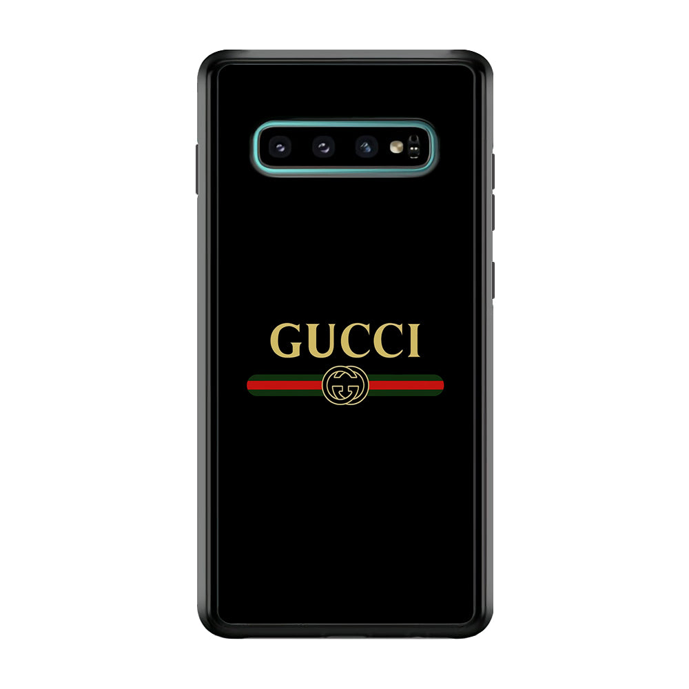 Gucci Logo Black Samsung Galaxy S10 Plus Case-Rubber Black (2D Case)-Oxvistore