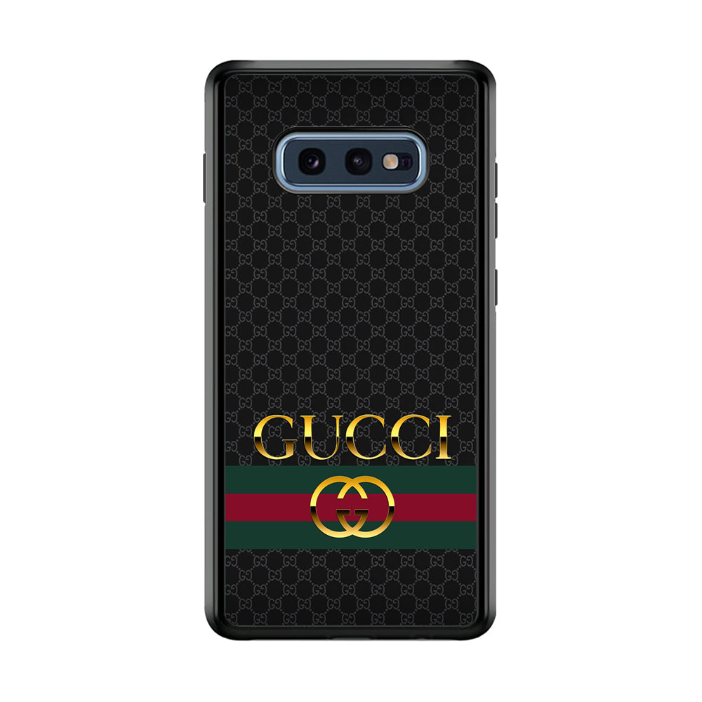 Gucci Luxury Pattern Samsung Galaxy S10E Case-Rubber White (2D Case)-Oxvistore