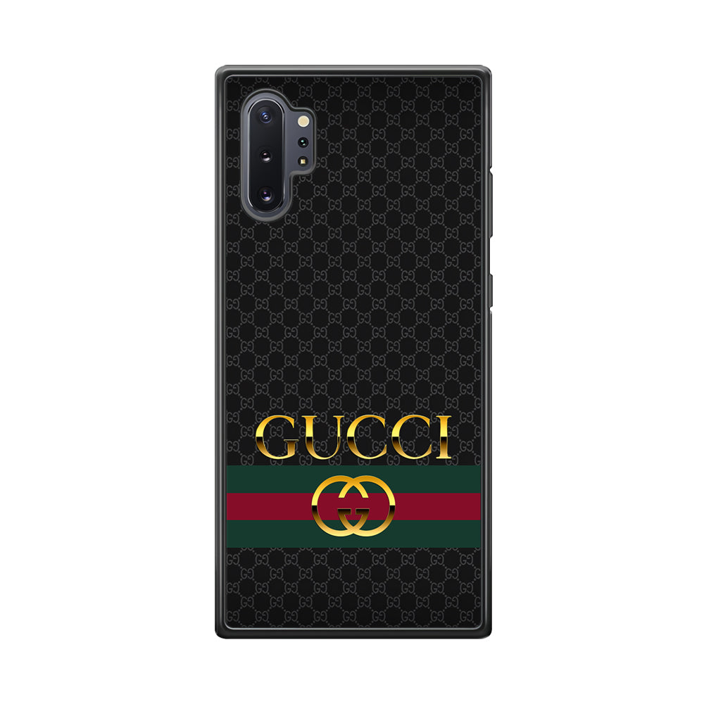 Gucci Luxury Pattern Samsung Galaxy Note 10 Plus Case-Rubber Black (2D Case)-Oxvistore