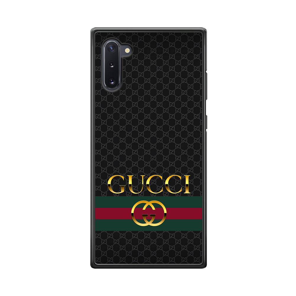 Gucci Luxury Pattern Samsung Galaxy Note 10 Case-Rubber White (2D Case)-Oxvistore