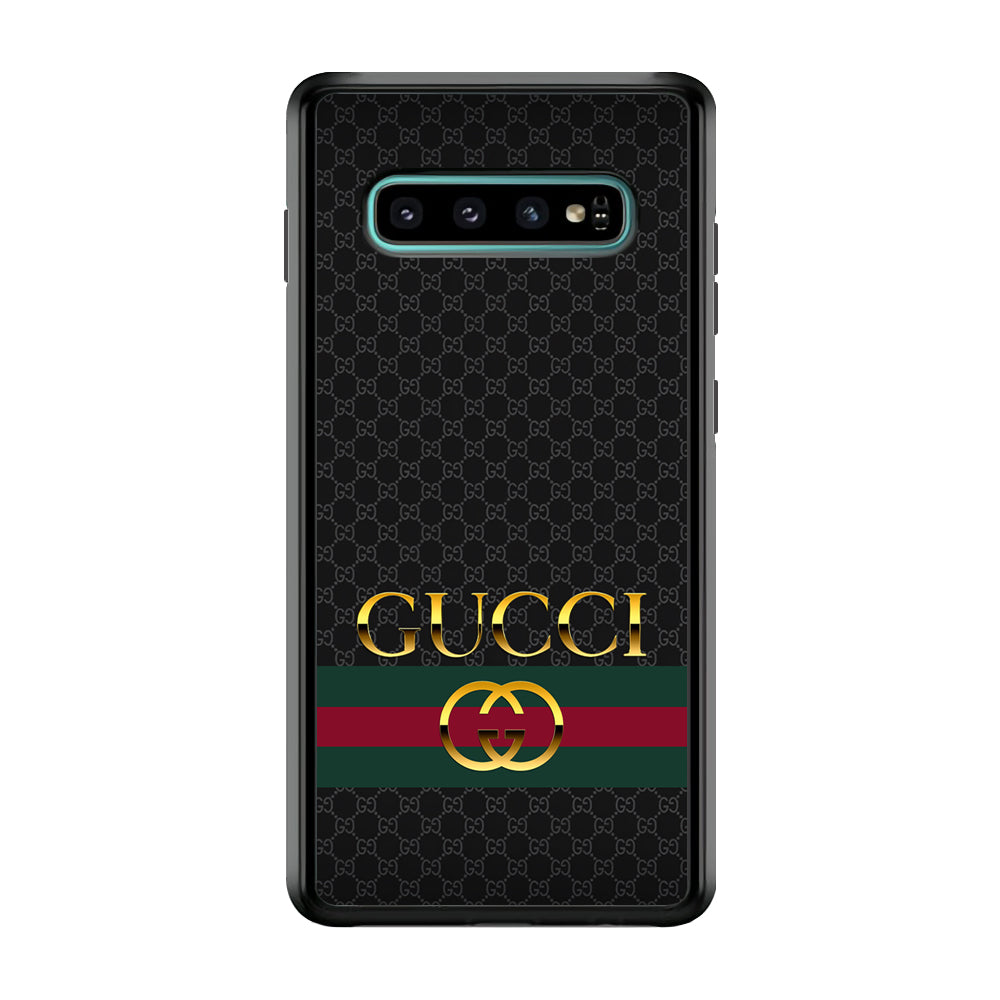 Gucci Luxury Pattern Samsung Galaxy S10 Case-Rubber White (2D Case)-Oxvistore