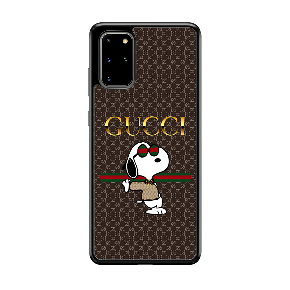 Gucci Snoopy Dope Samsung Galaxy S20 Plus Case-Rubber Black (2D Case)-Oxvistore