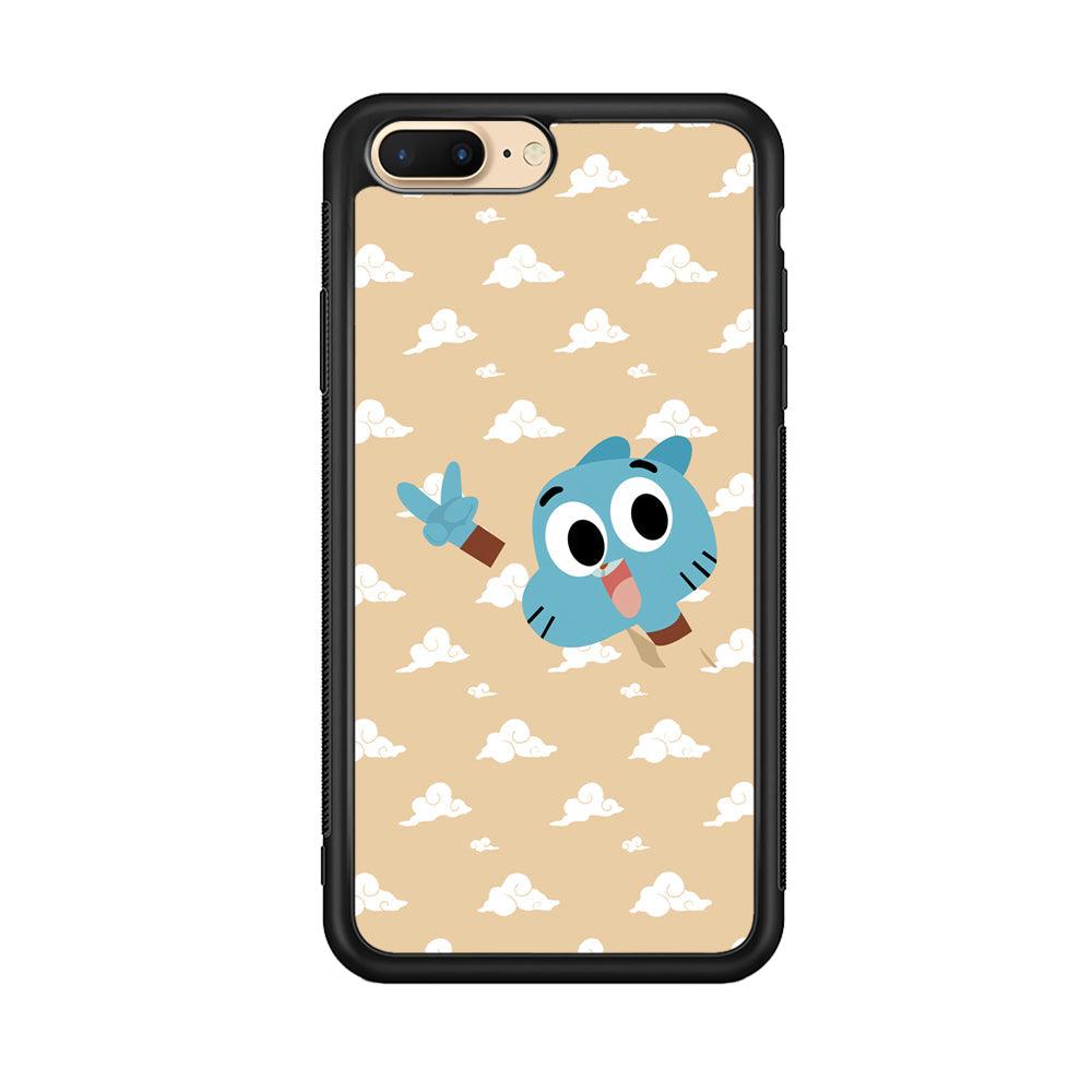 Gumball Peace Hands iPhone 7 Plus Case-Rubber Black (2D Case)-Oxvistore