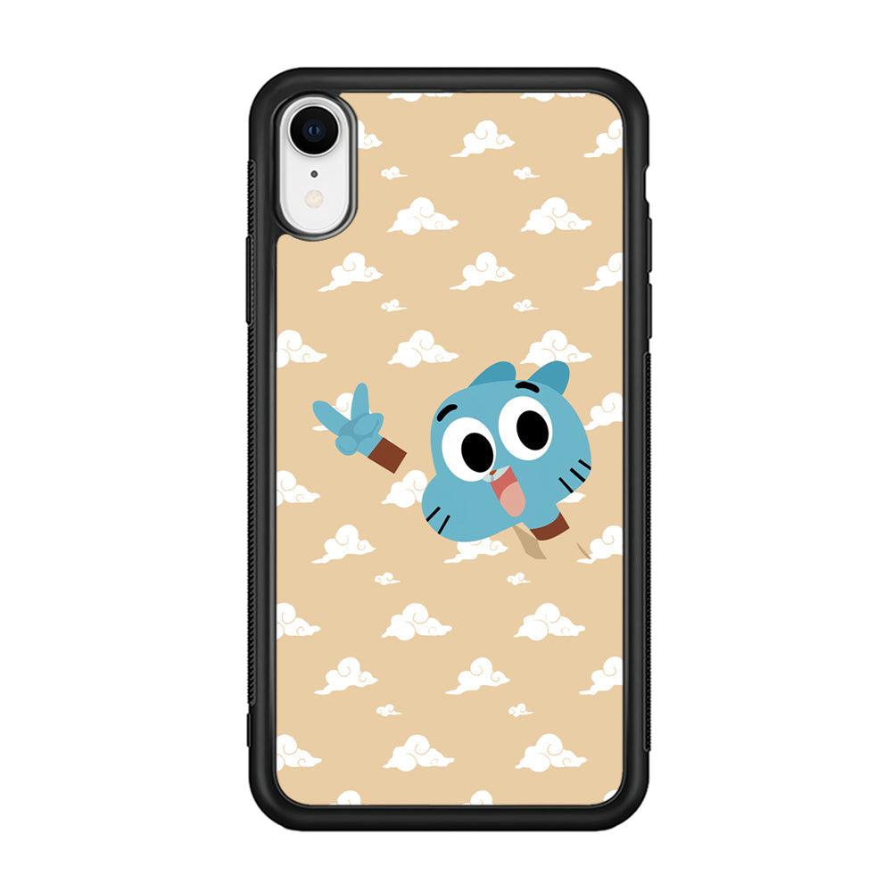 Gumball Peace Hands iPhone XR Case-Rubber Black (2D Case)-Oxvistore