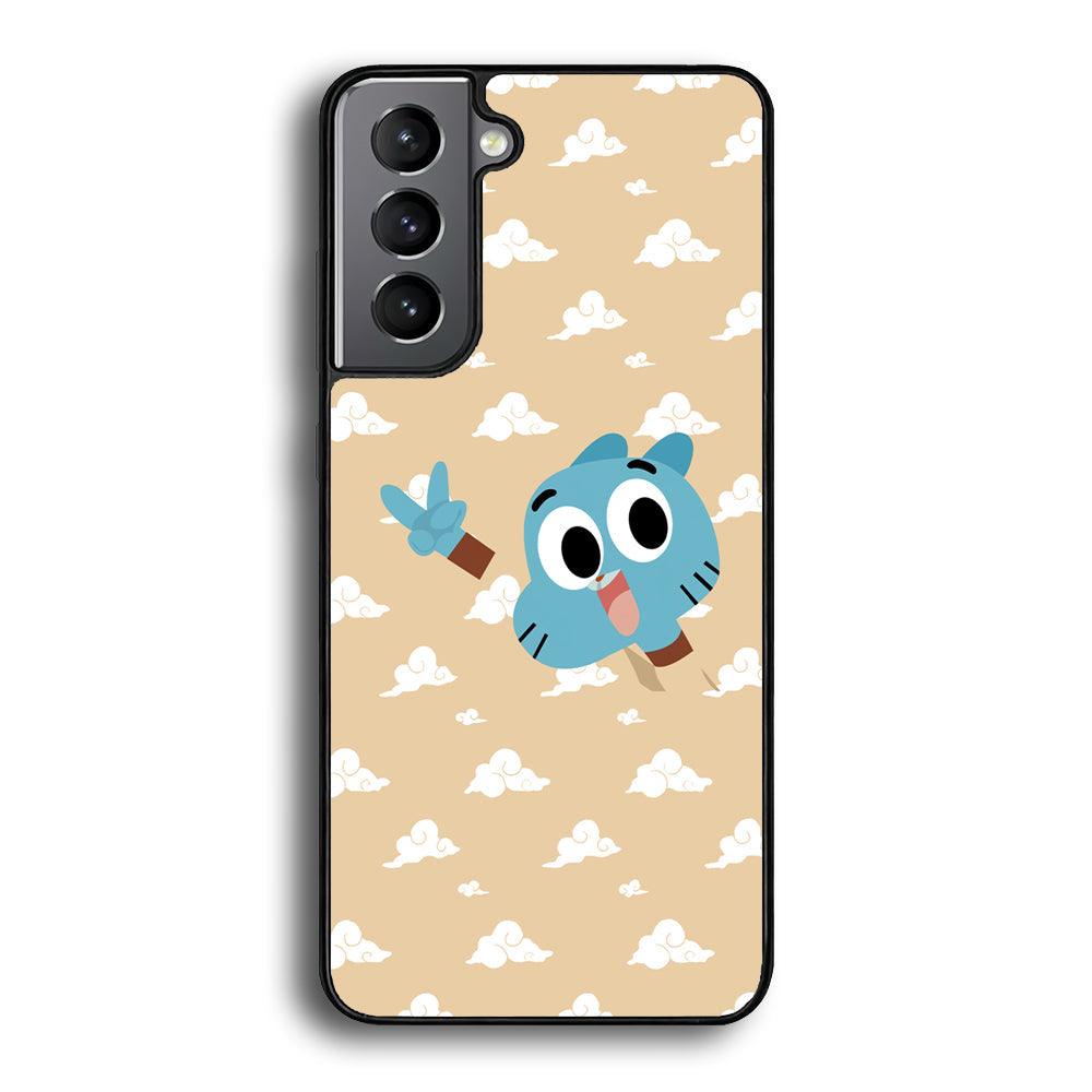 Gumball Peace Hands Samsung Galaxy S24 Case-Rubber Black (2D Case)-Oxvistore