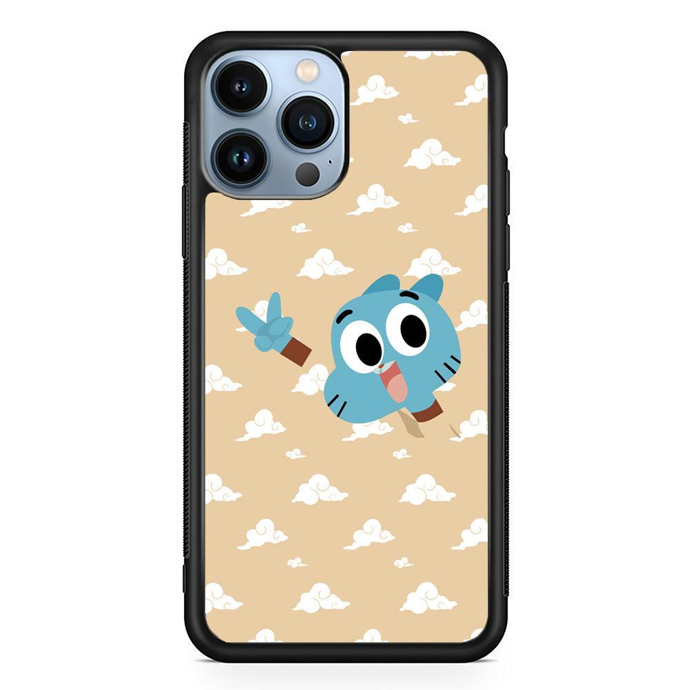 Gumball Peace Hands iPhone 15 Pro Case-Rubber Black (2D Case)-Oxvistore