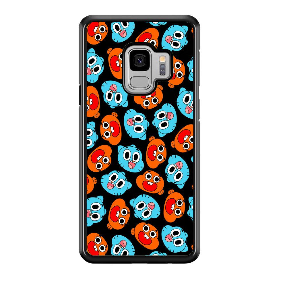 Gumball Sibling Patern of Face Samsung Galaxy S9 Case-Rubber Black (2D Case)-Oxvistore