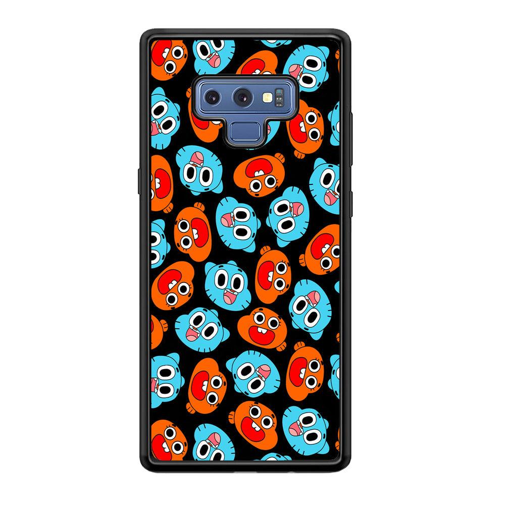 Gumball Sibling Patern of Face Samsung Galaxy Note 9 Case-Rubber Black (2D Case)-Oxvistore
