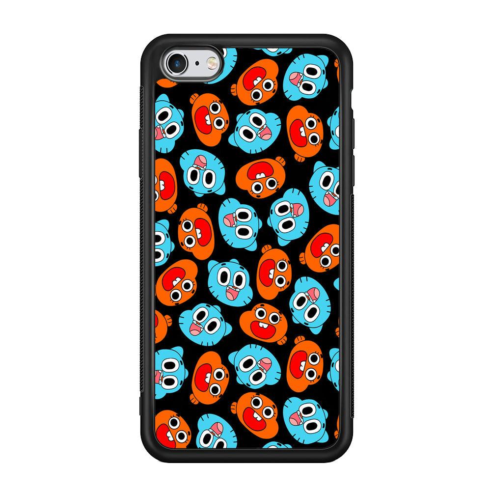 Gumball Sibling Patern of Face iPhone 6 Plus | 6s Plus Case-Rubber Black (2D Case)-Oxvistore
