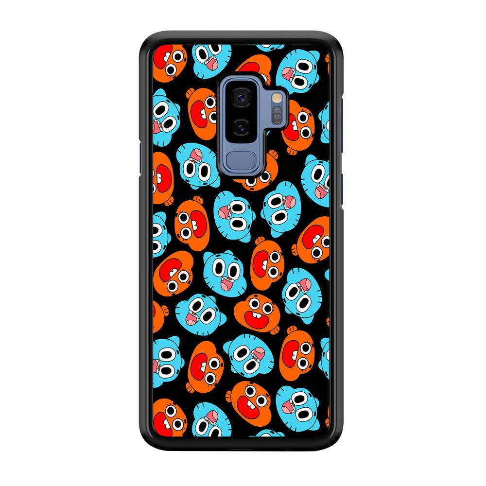 Gumball Sibling Patern of Face Samsung Galaxy S9 Plus Case-Rubber Black (2D Case)-Oxvistore