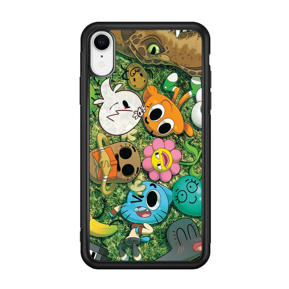 Gumball Take a Rest on Grass iPhone XR Case-Rubber Black (2D Case)-Oxvistore