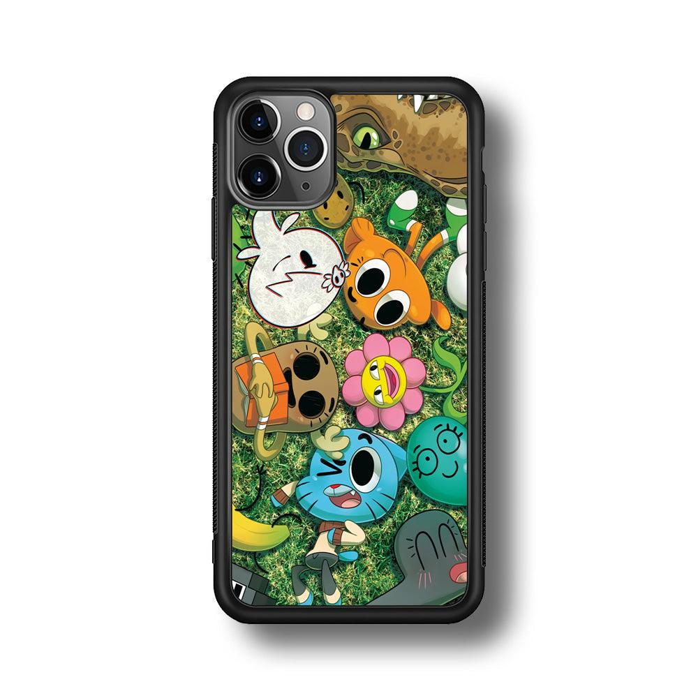Gumball Take a Rest on Grass iPhone 11 Pro Case-Rubber Black (2D Case)-Oxvistore