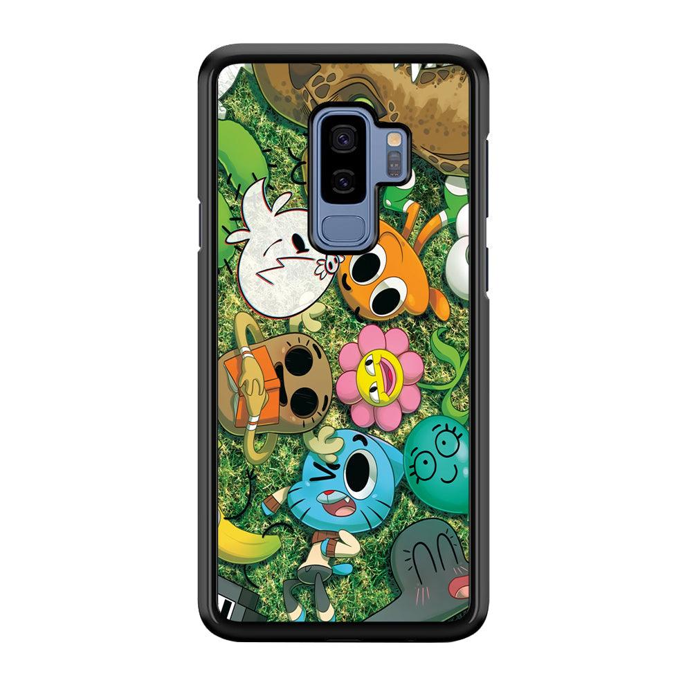 Gumball Take a Rest on Grass Samsung Galaxy S9 Plus Case-Rubber Black (2D Case)-Oxvistore