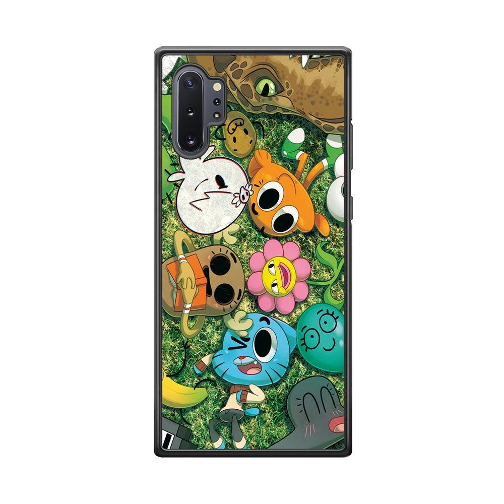 Gumball Take a Rest on Grass Samsung Galaxy Note 10 Plus Case-Rubber Black (2D Case)-Oxvistore