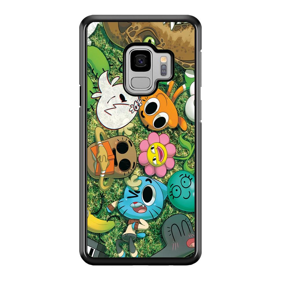 Gumball Take a Rest on Grass Samsung Galaxy S9 Case-Rubber Black (2D Case)-Oxvistore