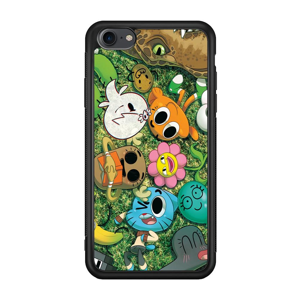 Gumball Take a Rest on Grass iPhone 8 Case-Rubber Black (2D Case)-Oxvistore