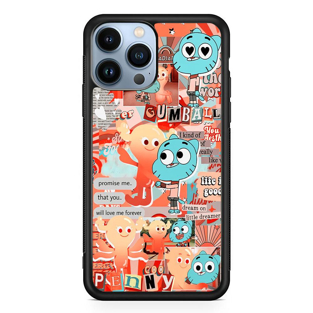 Gumball and Penny Aesthetic 2D Rubber Phone Case-Black-Oxvistore