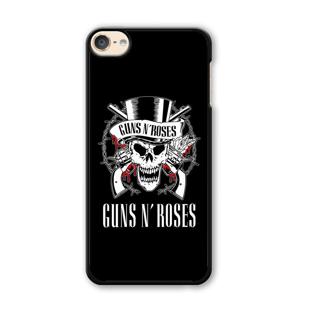 Gun N Roses White Skull iPod Touch 6 Case-Plastic White (2D Case)-Oxvistore