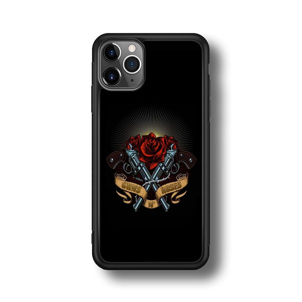 Gun's N Roses Lambency of Passion iPhone 11 Pro Case-Rubber Black (2D Case)-Oxvistore