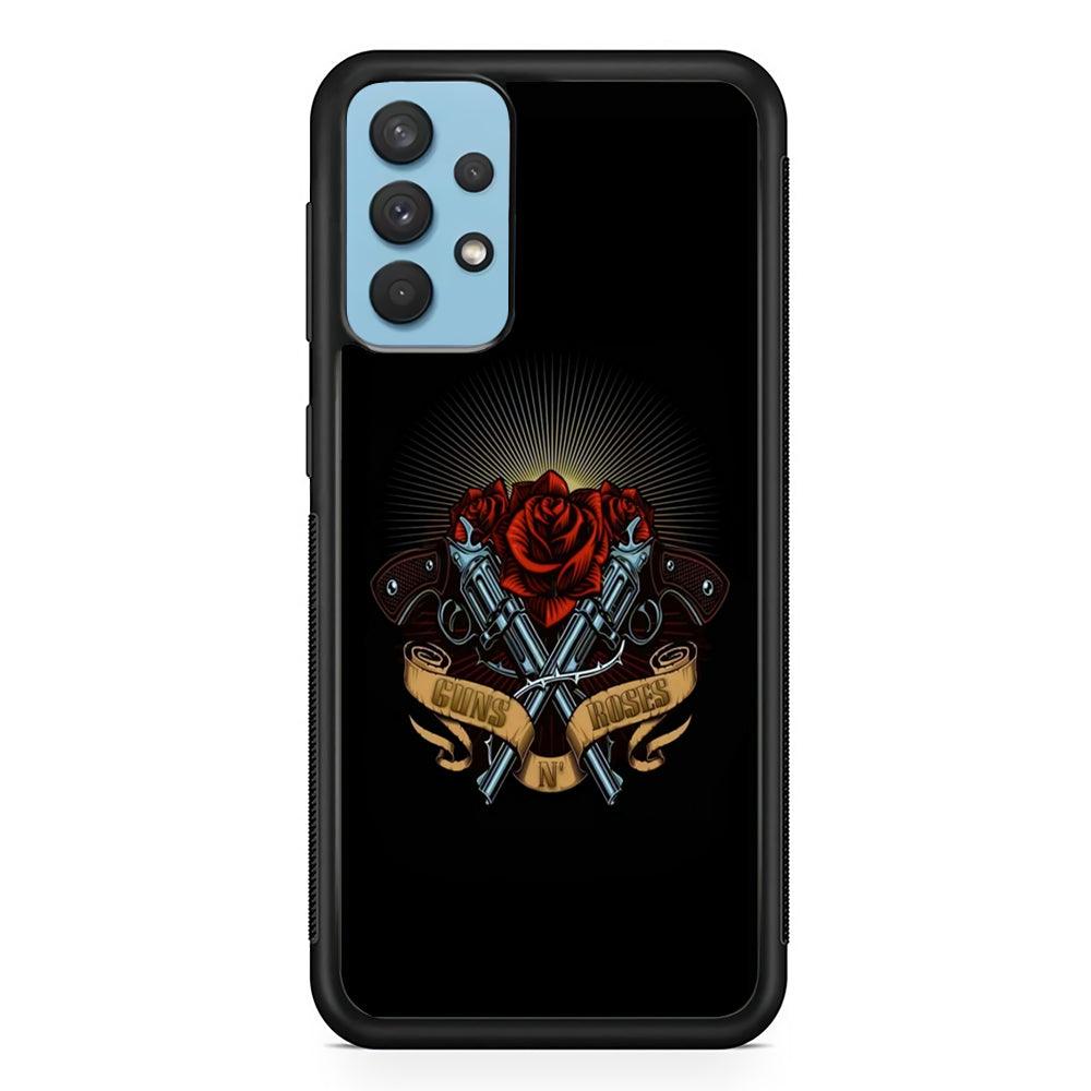 Gun's N Roses Lambency of Passion Samsung Galaxy A32 Case-Rubber Black (2D Case)-Oxvistore