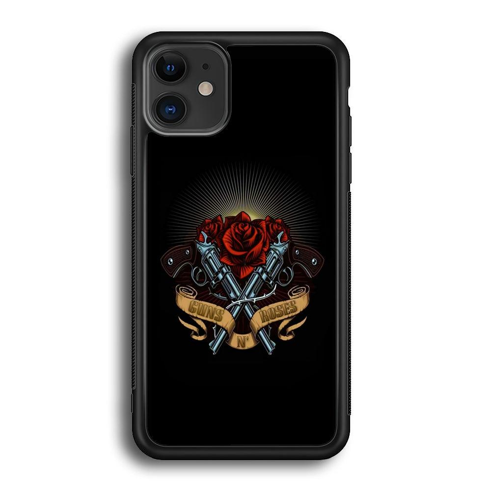 Gun's N Roses Lambency of Passion iPhone 12 Case-Rubber Black (2D Case)-Oxvistore