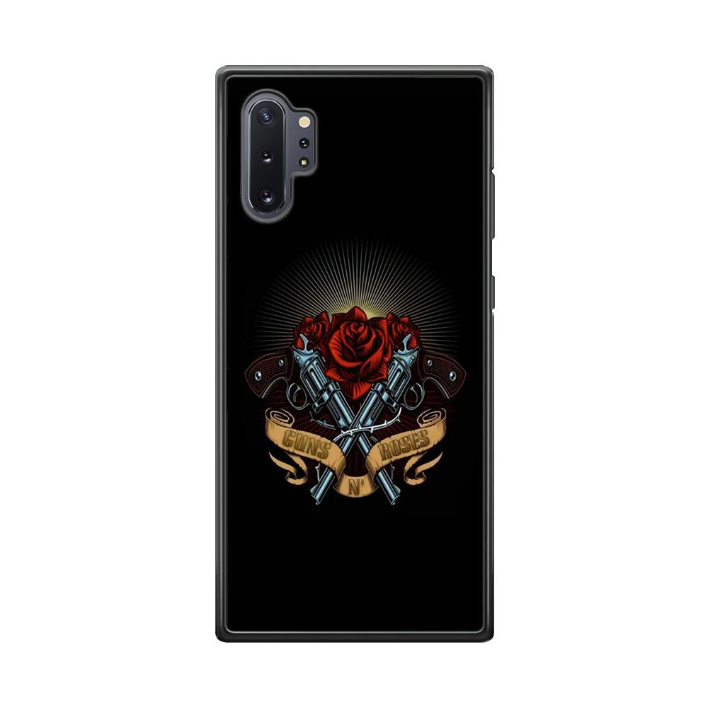 Gun's N Roses Lambency of Passion Samsung Galaxy Note 10 Plus Case-Rubber Black (2D Case)-Oxvistore