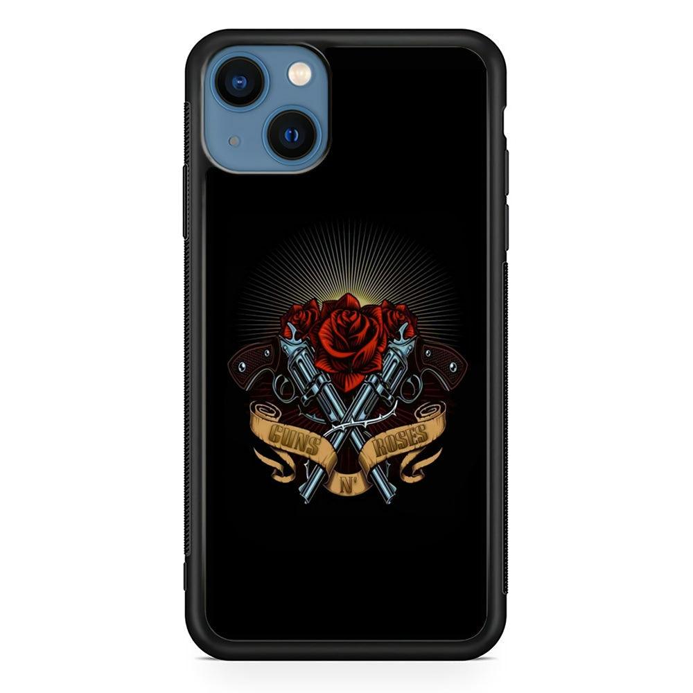 Gun's N Roses Lambency of Passion iPhone 14 Plus Case-Rubber Black (2D Case)-Oxvistore