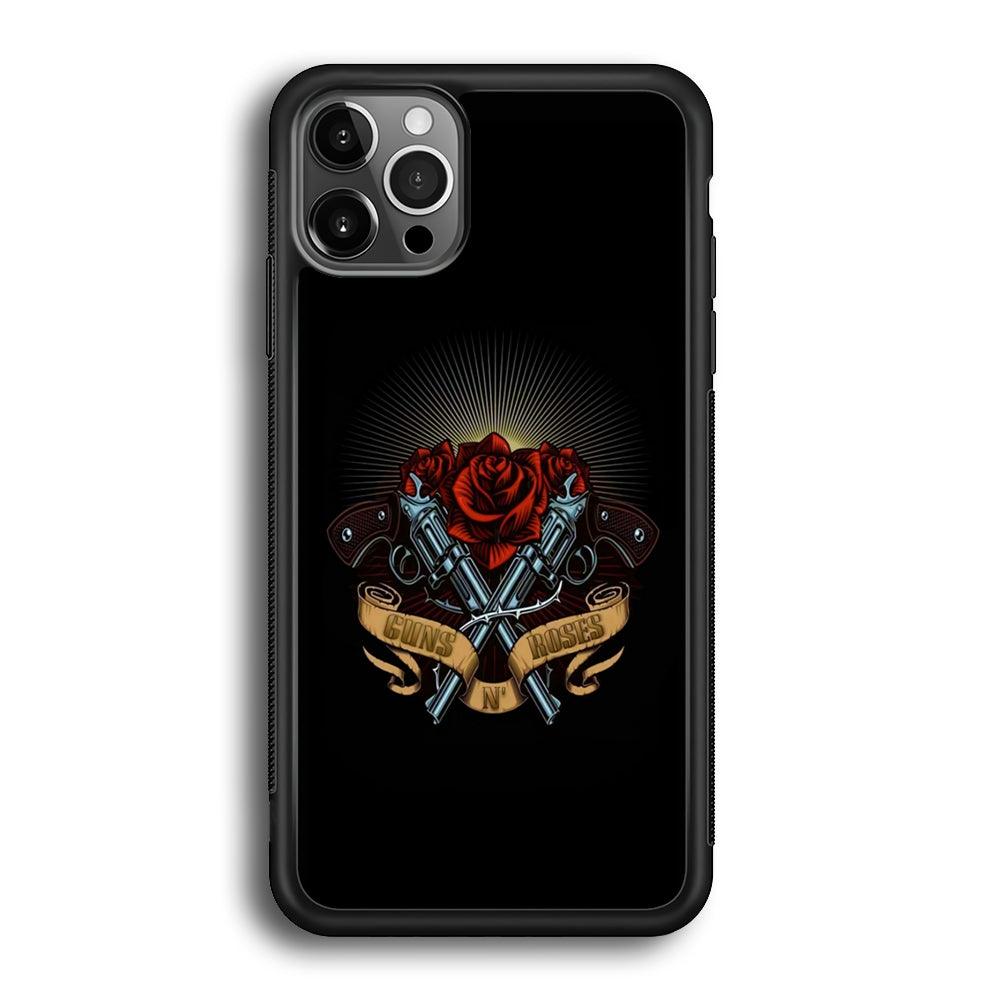 Gun's N Roses Lambency of Passion iPhone 12 Pro Case-Rubber Black (2D Case)-Oxvistore