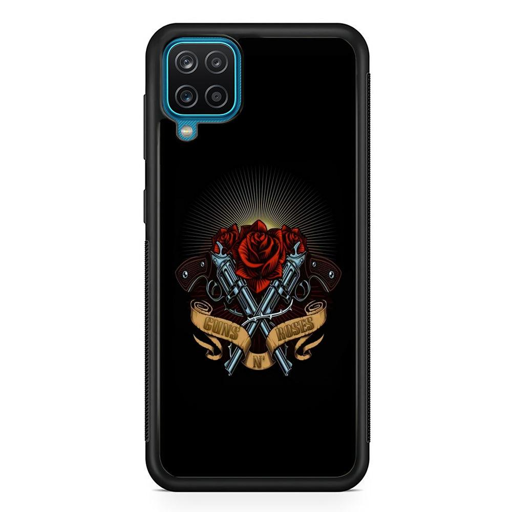 Gun's N Roses Lambency of Passion Samsung Galaxy A12 Case-Rubber Black (2D Case)-Oxvistore
