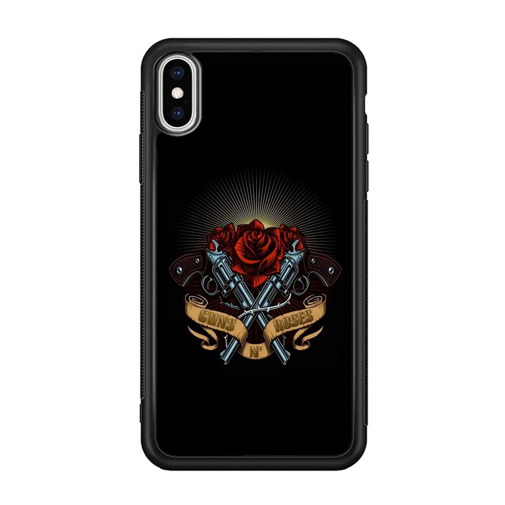 Gun's N Roses Lambency of Passion iPhone Xs Max Case-Rubber Black (2D Case)-Oxvistore