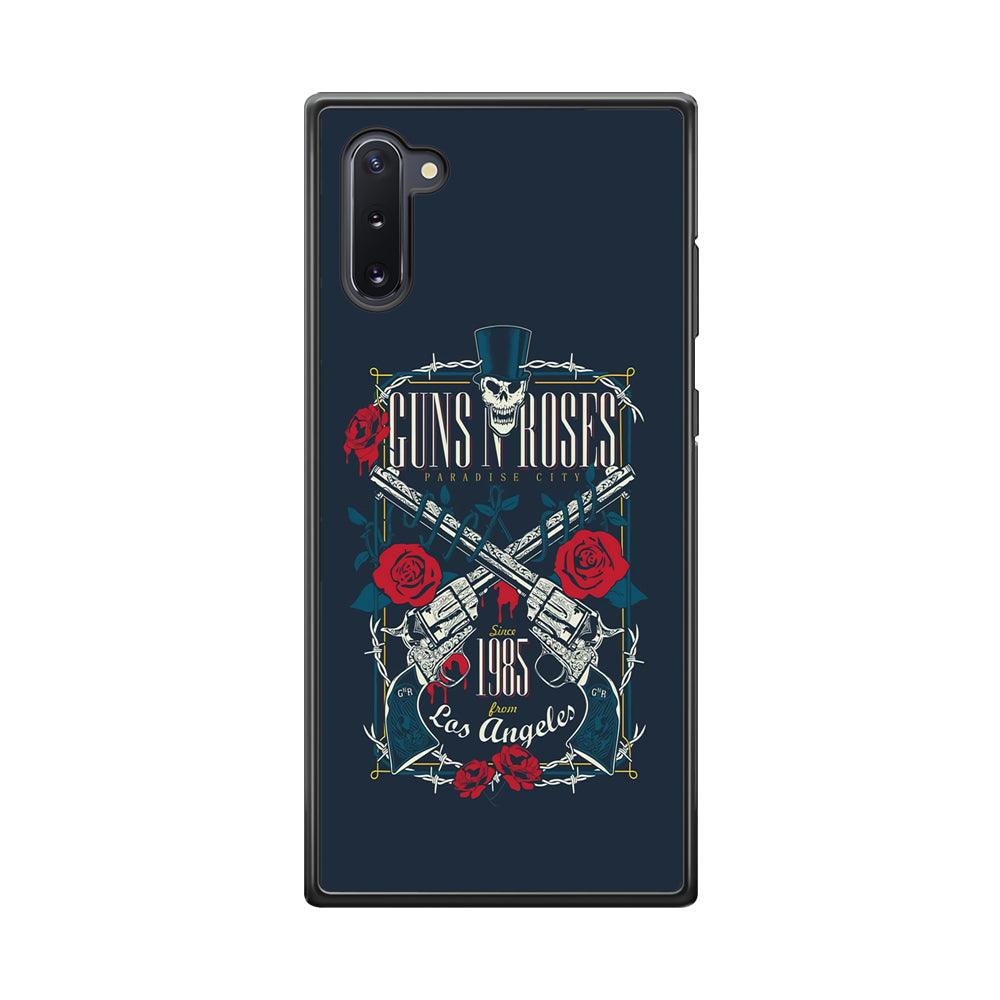 Gun's N Roses Paradise City Samsung Galaxy Note 10 Case-Rubber Black (2D Case)-Oxvistore