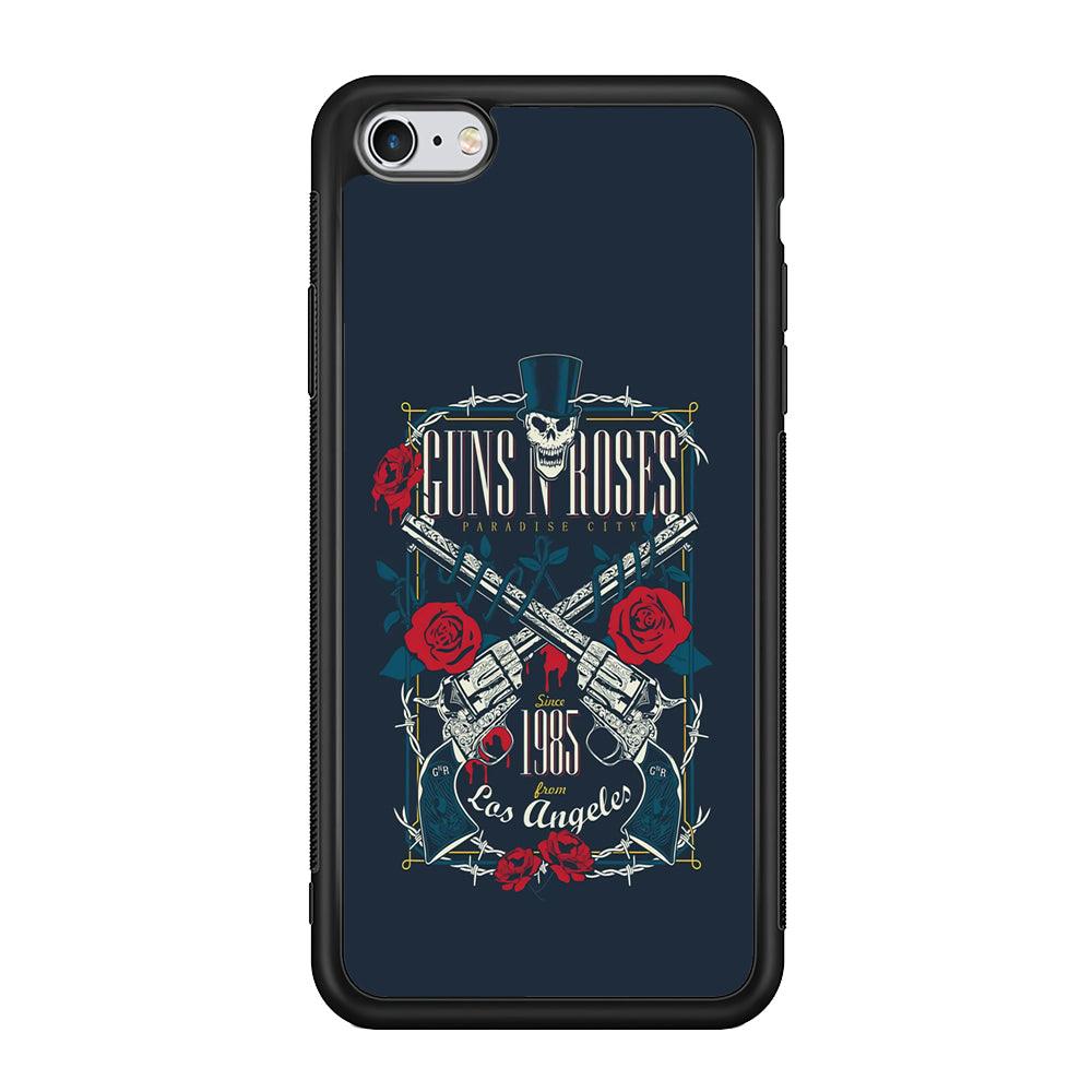 Gun's N Roses Paradise City iPhone 6 Plus | 6s Plus Case-Rubber Black (2D Case)-Oxvistore