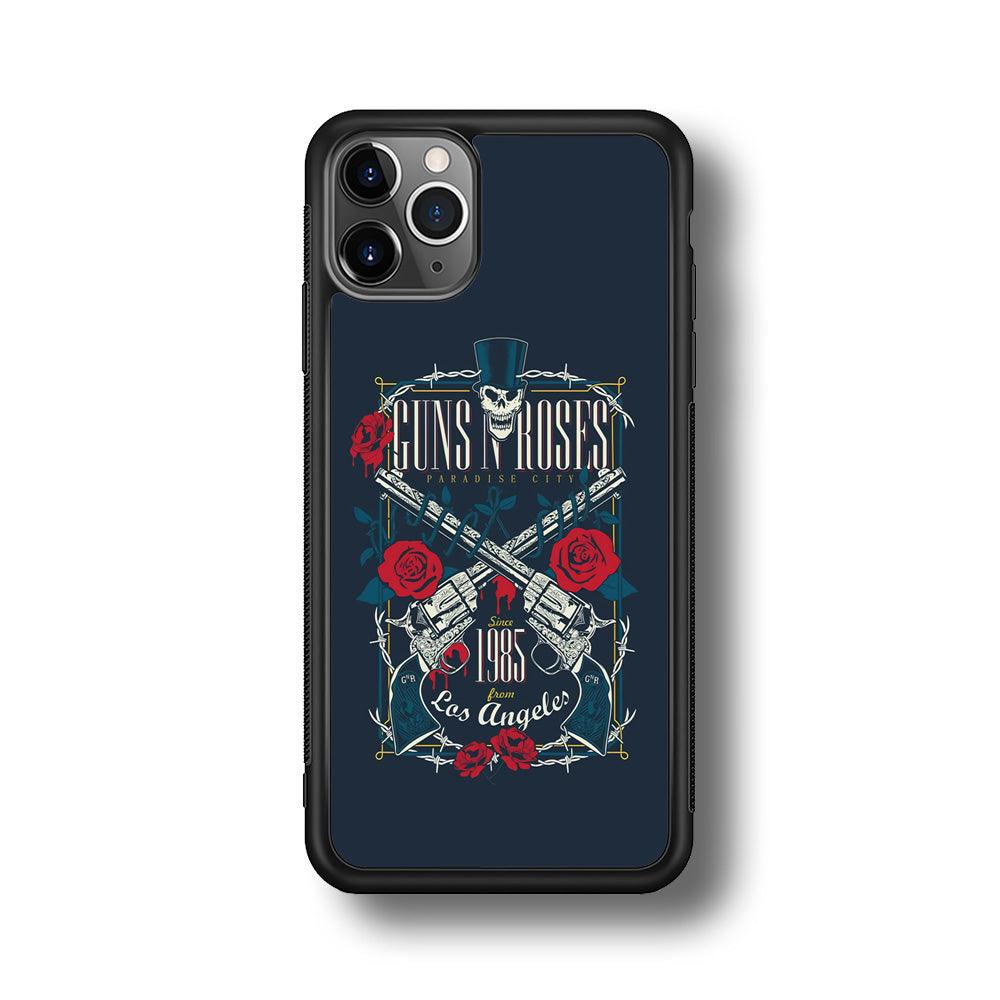 Gun's N Roses Paradise City iPhone 11 Pro Case-Rubber Black (2D Case)-Oxvistore