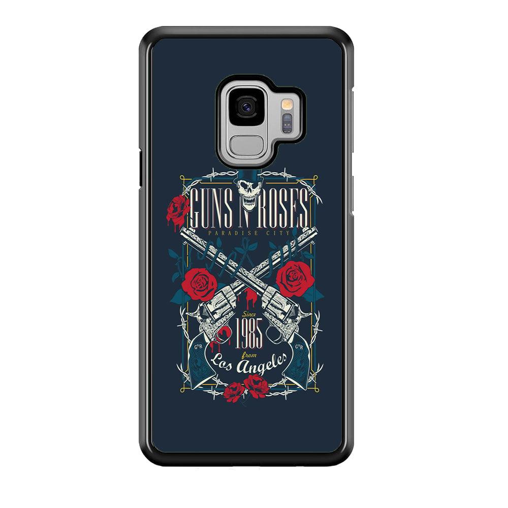 Gun's N Roses Paradise City Samsung Galaxy S9 Case-Rubber Black (2D Case)-Oxvistore