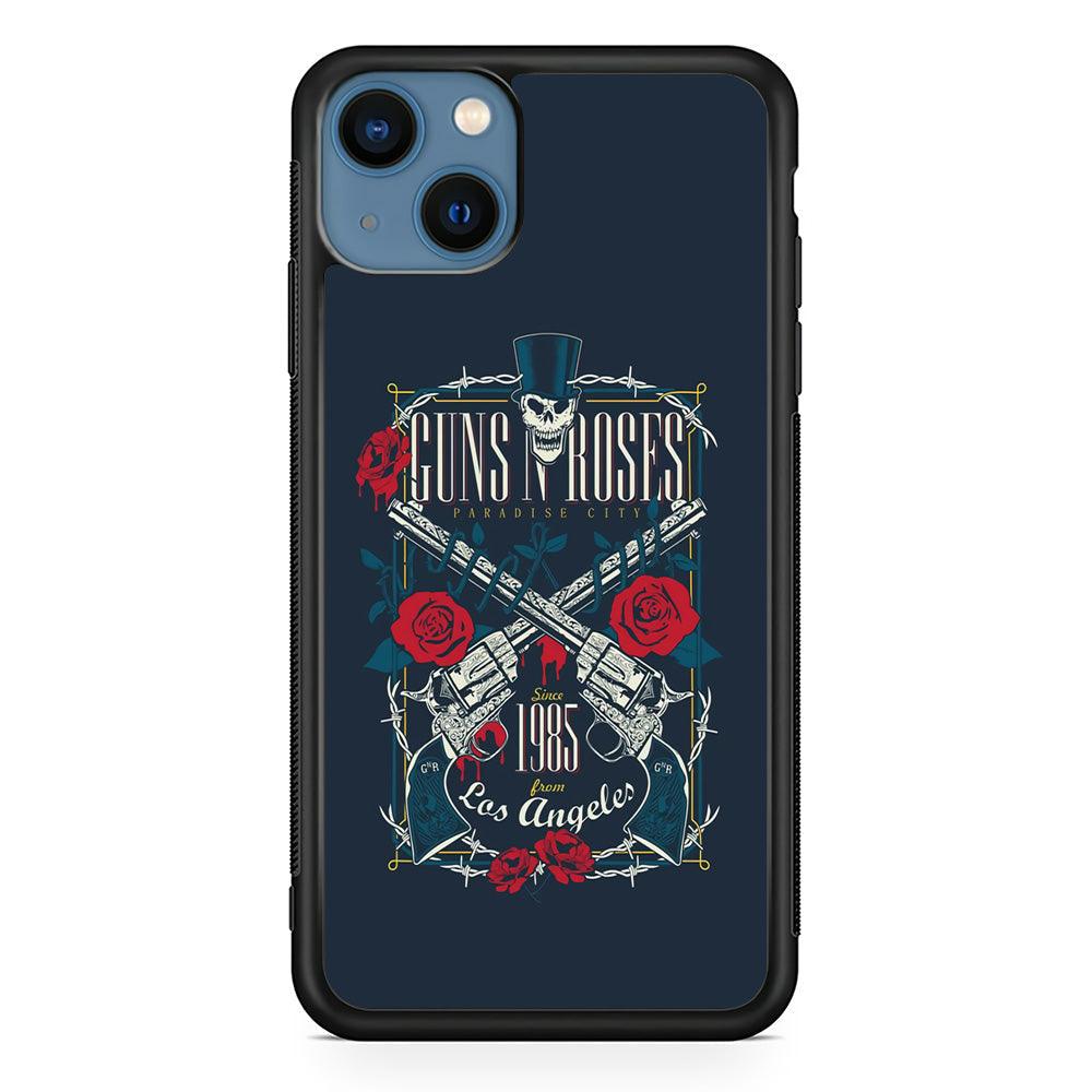 Gun's N Roses Paradise City iPhone 13 Case-Rubber Black (2D Case)-Oxvistore