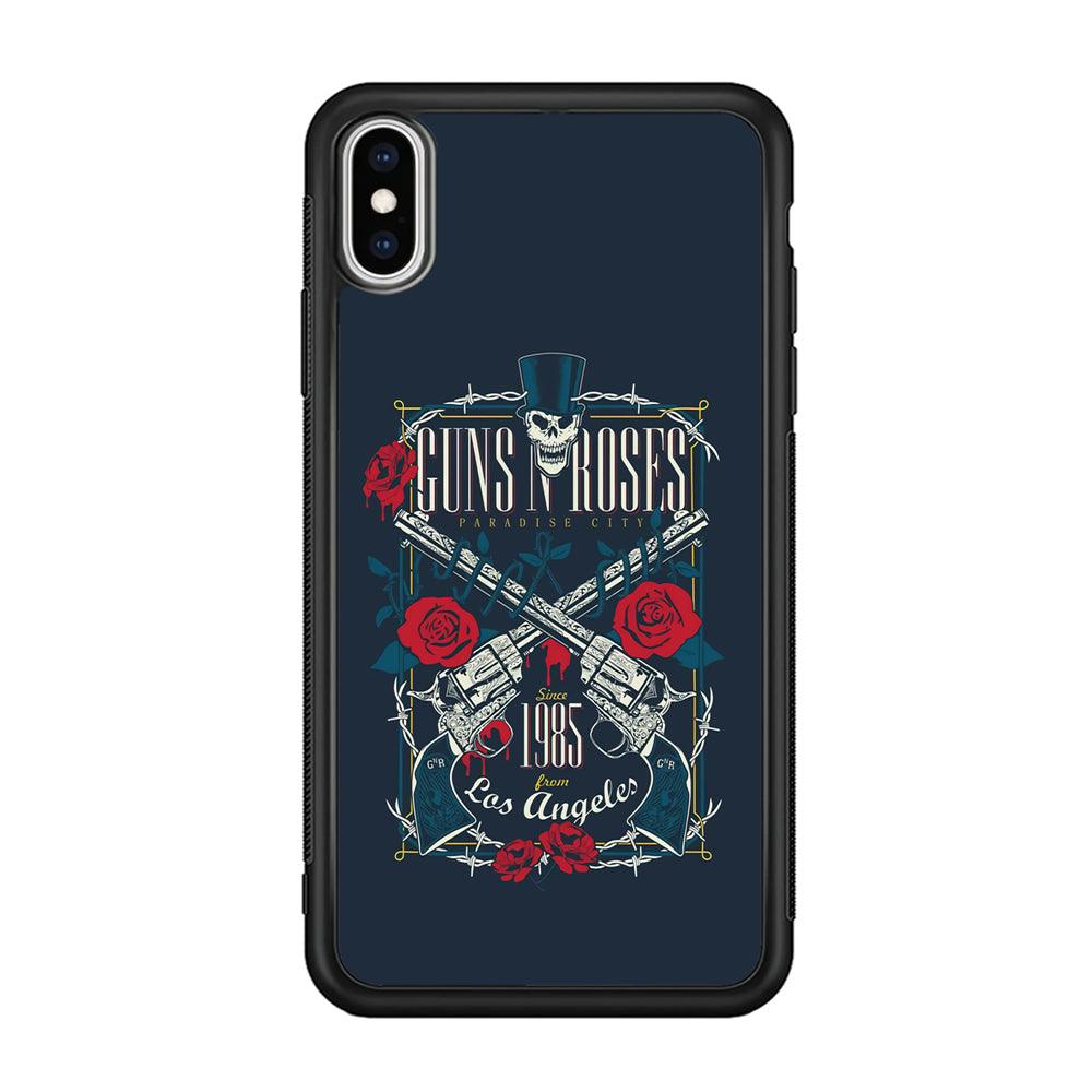 Gun's N Roses Paradise City iPhone X Case-Rubber Black (2D Case)-Oxvistore