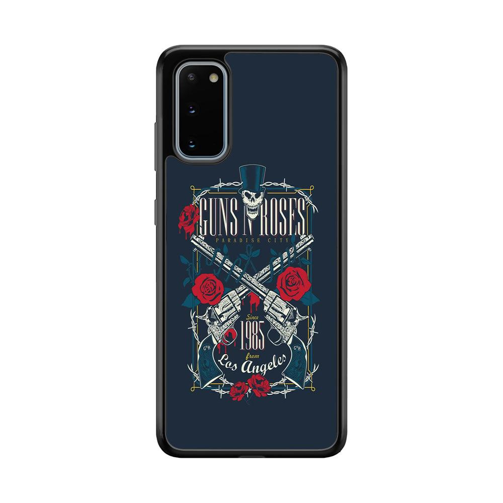 Gun's N Roses Paradise City Samsung Galaxy S20 Case-Rubber Black (2D Case)-Oxvistore