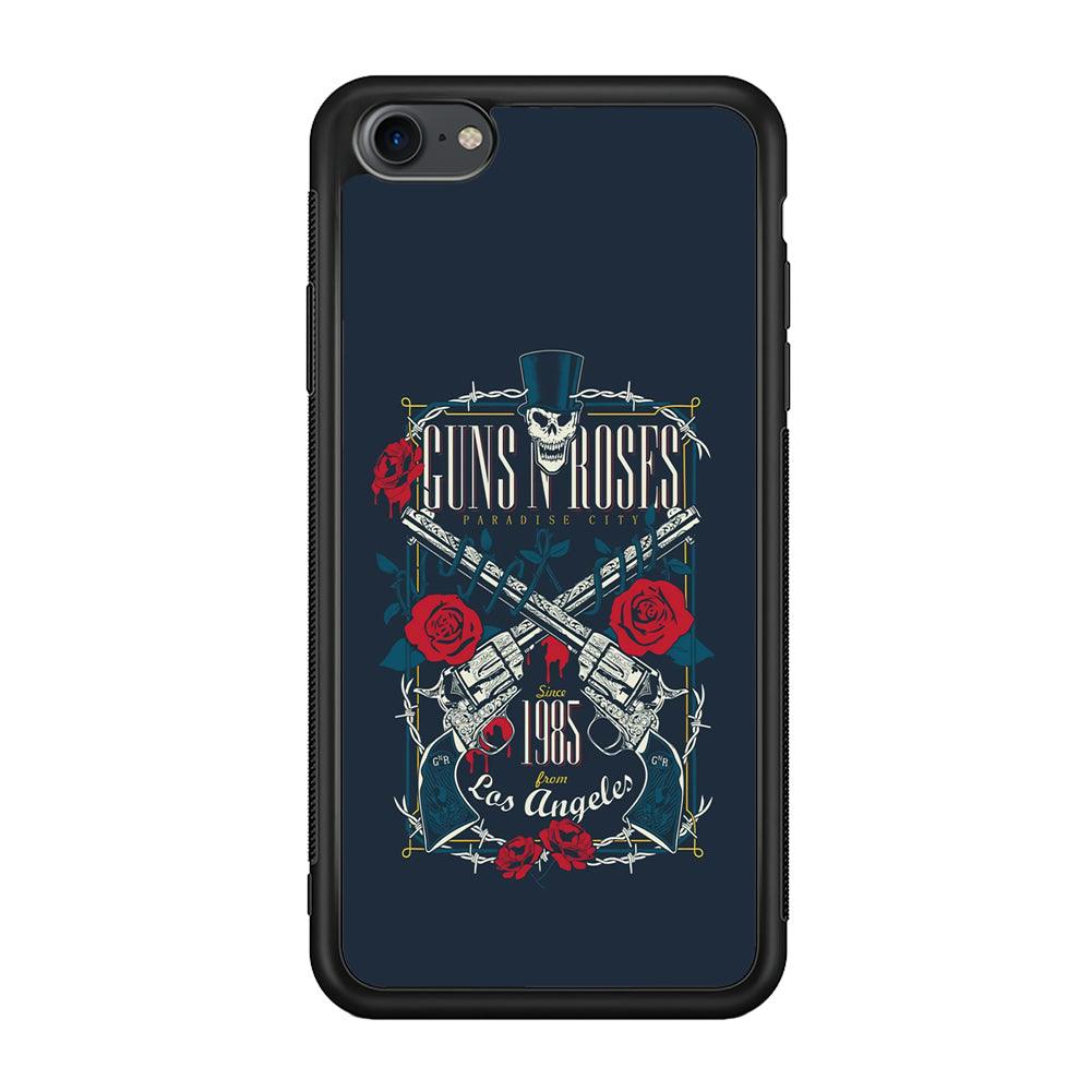 Gun's N Roses Paradise City iPhone 8 Case-Rubber Black (2D Case)-Oxvistore