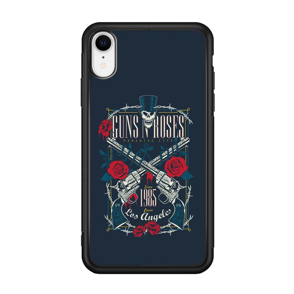 Gun's N Roses Paradise City iPhone XR Case-Rubber Black (2D Case)-Oxvistore