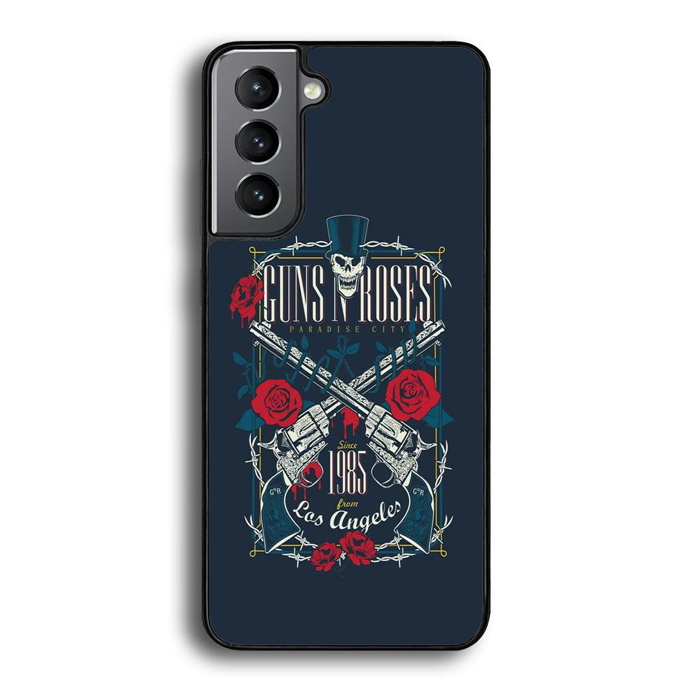 Gun's N Roses Paradise City Samsung Galaxy S21 Plus Case-Rubber Black (2D Case)-Oxvistore