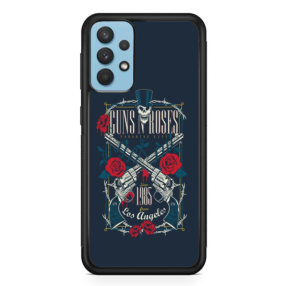 Gun's N Roses Paradise City Samsung Galaxy A32 Case-Rubber Black (2D Case)-Oxvistore