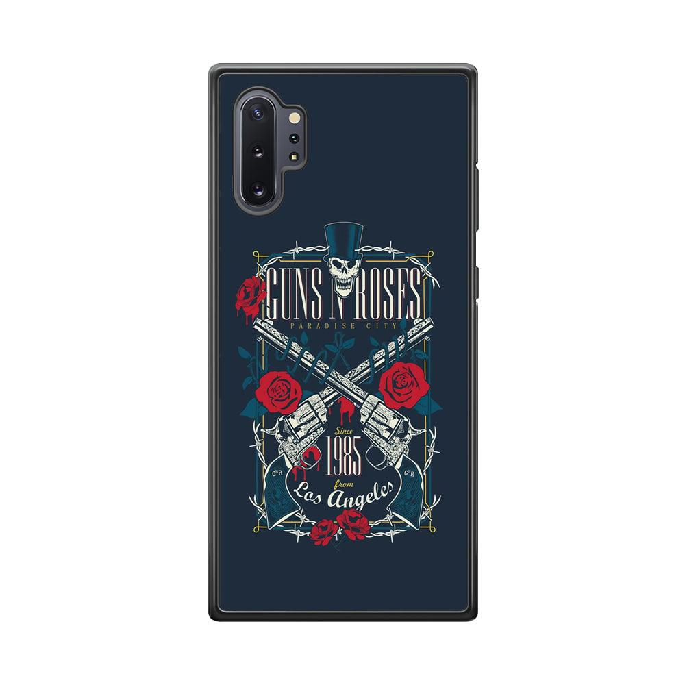 Gun's N Roses Paradise City Samsung Galaxy Note 10 Plus Case-Rubber Black (2D Case)-Oxvistore