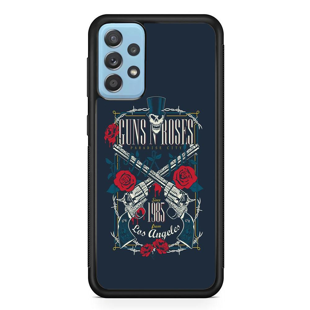 Gun's N Roses Paradise City Samsung Galaxy A52 Case-Rubber Black (2D Case)-Oxvistore